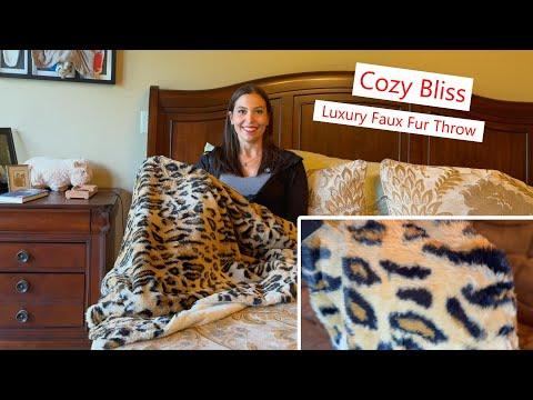 Cozy Bliss Luxury Faux Fur Throw, so soft and warm on both sides! #throwblanket #warm #sherpa