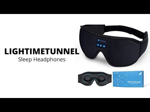 LIGHTIMETUNNEL | Sleep Headphones, Bluetooth 5.0 Wireless 3D Eye Mask