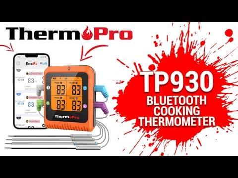 ThermoPro TP930 Wireless Bluetooth Cooking Thermometer Setup Video