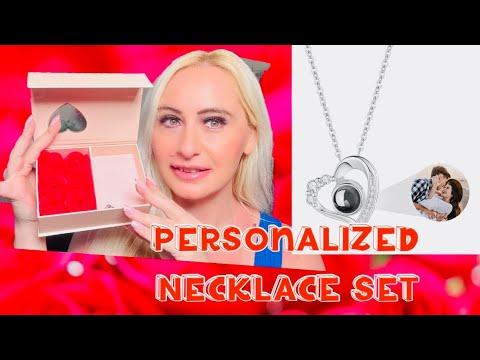 Personalized Picture  Easy Cosy Necklace Set , Perfect Gift unboxing #jewelry #amazon