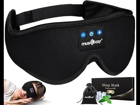MUSICOZY Sleep Headphones Bluetooth 5 2 Headband Sleeping Headphones Sleep Eye Mask, Wireless Music