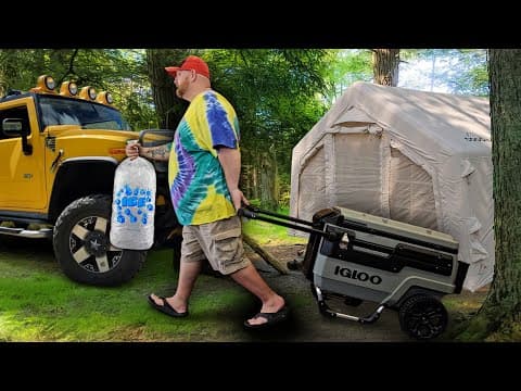 HUGE IGLOO 70qt TRAILMATE JOURNEY COOLER REVIEW UNBOXING SETUP CAMPING GLAMPING