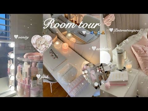Aesthetic room tour! Pinterest inspired|pink|vanity tour