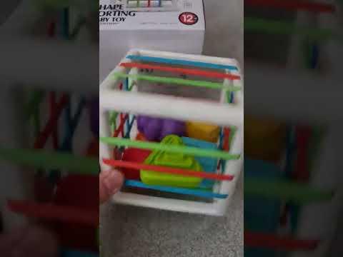 HYSZX Baby Shape Sorter Toy, Montessori Toys, Developmental Toys for 1 Year Old, Storage Cube Bin