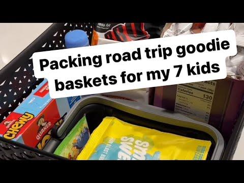 Packing road trip baskets for my 7 kids #shorts