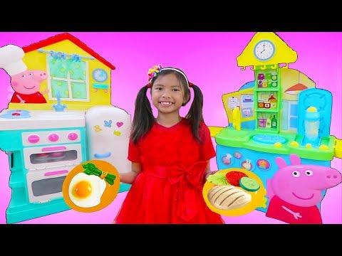 Wendy Pretend Play Cooking Food w/ Peppa Pig Restaurant Kitchen Oven & Refrigerator Toys