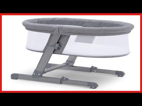 Simmons Kids Oval City Sleeper Bedside Bassinet - Adjustable Height Portable Crib with Wheels & Airf