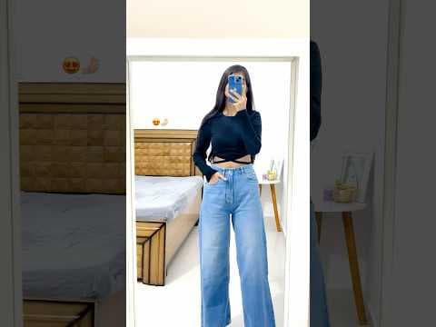 Found a affordable wide leg jeans😍🤌🏻#shorts