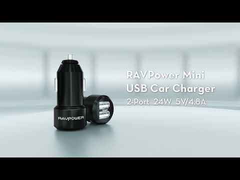 RAVPower Car Charger | iSmart 2 Port Car Charger, Minimum size Maximum speed (VC006)