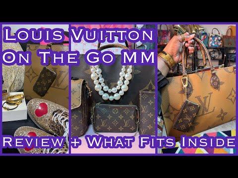 LOUIS VUITTON REVERSE MONOGRAM ON THE GO MM 3 YEAR REVIEW WEAR AND TEAR + WHATS  IN MY BAG