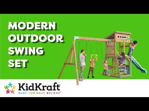 Modern Outdoor Swing Set | KidKraft Wooden Outdoor Swing Sets