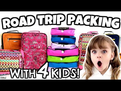 Packing for a FAMILY ROAD TRIP with FOUR KIDS 🚙 Snacks and HACKS!
