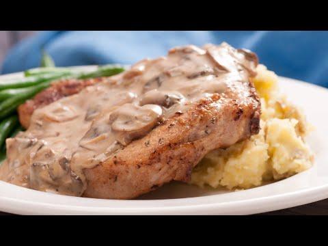 Easy Baked Pork Chops in Creamy Mushroom Sauce & Potatoes | A Classic Comfort Dish