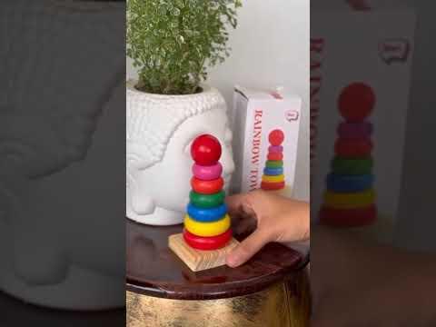 Wooden Rainbow Tower #youtubeshorts #ytshort