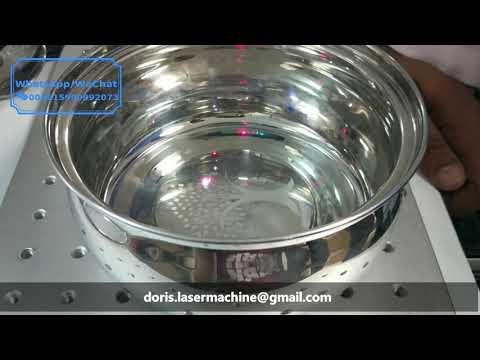 Dish Kitchenware engraved by fiber laser marking machine