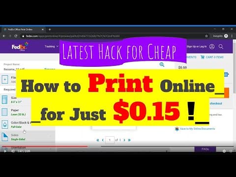 Cheap laser printing online for 15 cents at FedEx