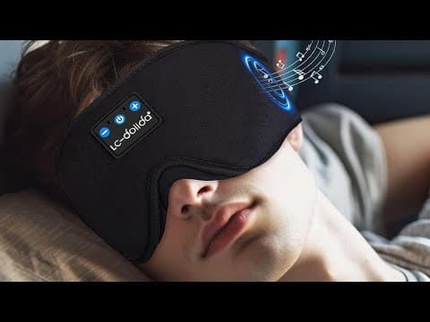 LC-dolida Sleep Headphones, 3D Sleep Mask Bluetooth Wireless Music Eye Mask - Perfect for Sleeping