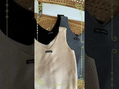 Heliar Women 2024 Summer Tank Tops Street Cotton V-Neck Plain Tops For Women Solid Elegant Crop T...