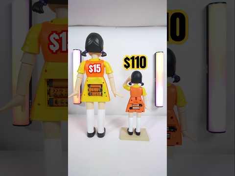 Squid Game $15 vs. $110 Young-Hee Doll #toys #netflix #doll #viralvideo