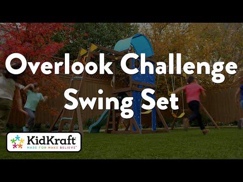 Overlook Challenge Swing Set | KidKraft Wooden Outdoor Swing Sets