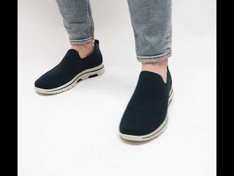 Skechers GO WALK 5 RITICAL Mens Slip On Trainers Navy/Blue | Shuperb™