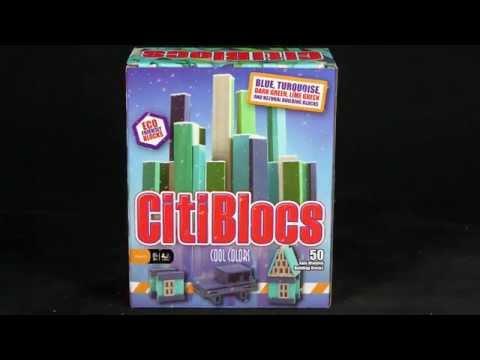 Citiblocs 50 Piece Cool Wooden Building Blocks Set