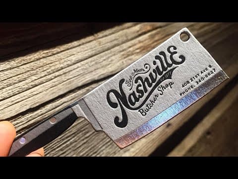 Custom Shaped Letterpress Business Card with Metallic Foil