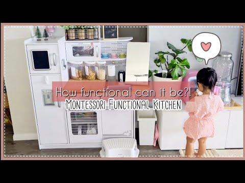 8 Things that make Play Kitchen more Functional | Montessori Kitchen Setup with WORKING SINK