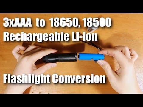 How to convert 3xAAA Flashlight to 18650, 18500 Li-ion Battery
