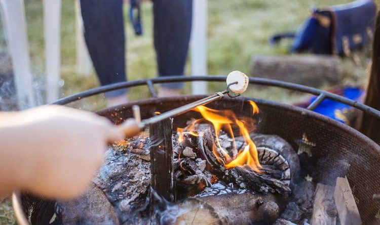 hand-holding-stick-with-marshmallow-over-flames-of-fire-pit